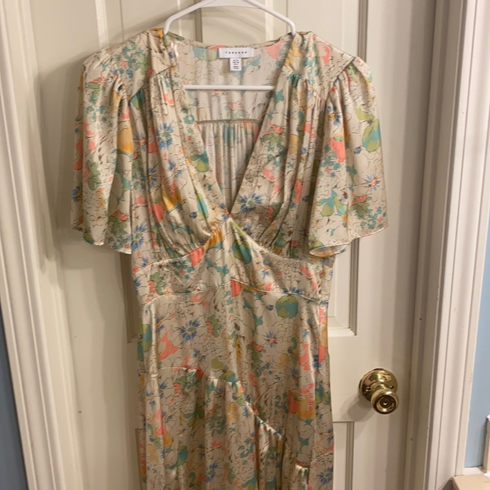 Satin Topshop Floral Dress